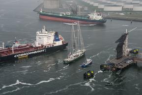 Protest Against Arctic Oil Shipment in Rotterdam